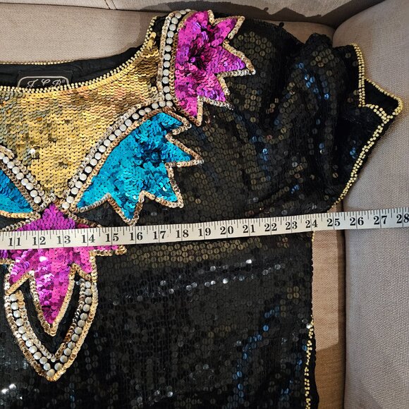 Vintage JLB Silk Sequin Top - Picture 6 of 6